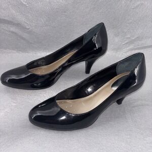 Alfani Denny Step n Flex Black Patent Leather Pumps Round Toe Women's‎ 8.5 EUC